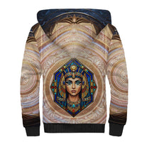 Isis Sherpa Hoodie with Falcon Symbol and Sacred Geometry in Egyptian