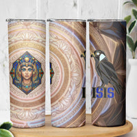 Isis Skinny Tumbler with Falcon Symbol and Sacred Geometry in Egyptian