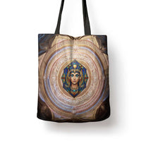 Isis Tote Bag with Falcon Symbol and Sacred Geometry in Egyptian