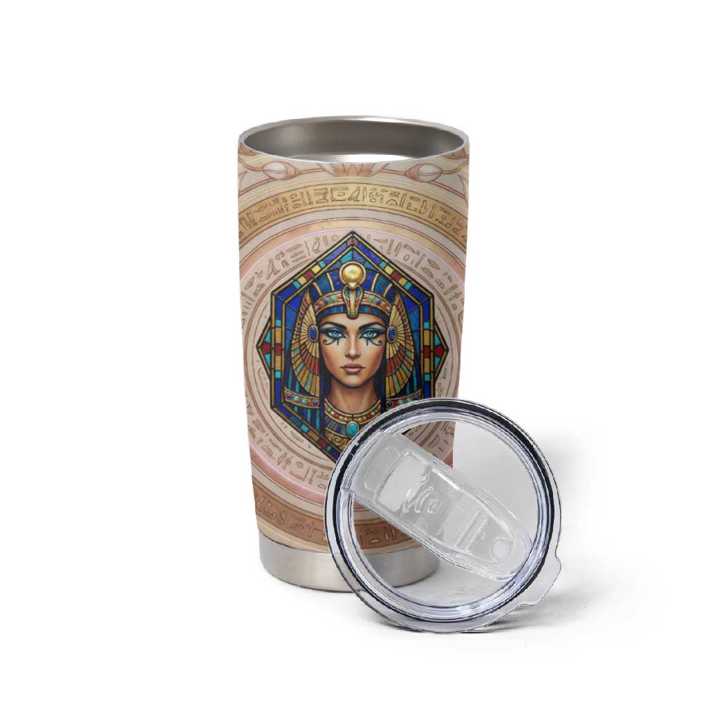 Isis Tumbler Cup with Falcon Symbol and Sacred Geometry in Egyptian