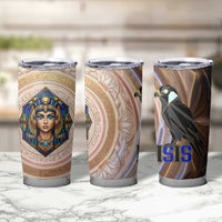 Isis Tumbler Cup with Falcon Symbol and Sacred Geometry in Egyptian