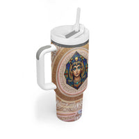 Isis Tumbler With Handle with Falcon Symbol and Sacred Geometry in Egyptian