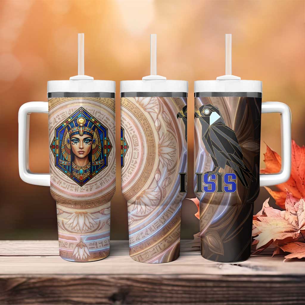 Isis Tumbler With Handle with Falcon Symbol and Sacred Geometry in Egyptian