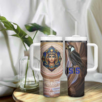 Isis Tumbler With Handle with Falcon Symbol and Sacred Geometry in Egyptian