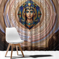 Isis Window Curtain with Falcon Symbol and Sacred Geometry in Egyptian