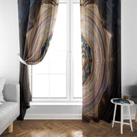 Isis Window Curtain with Falcon Symbol and Sacred Geometry in Egyptian