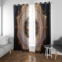 Isis Window Curtain with Falcon Symbol and Sacred Geometry in Egyptian
