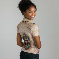 Isis Women Polo Shirt with Falcon Symbol and Sacred Geometry in Egyptian