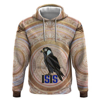 Isis Zip Hoodie with Falcon Symbol and Sacred Geometry in Egyptian
