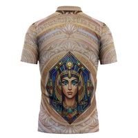 Isis Zipper Polo Shirt with Falcon Symbol and Sacred Geometry in Egyptian