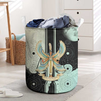 Ma’at Feather Egyptian Laundry Basket with Scales Symbolizing Truth and Cosmic Balance