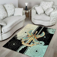 Ma’at Feather Egyptian Area Rug with Scales Symbolizing Truth and Cosmic Balance