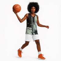 Ma’at Feather Egyptian Basketball Jersey with Scales Symbolizing Truth and Cosmic Balance