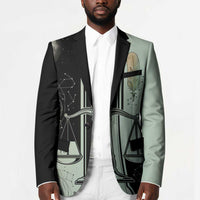 Ma’at Feather Egyptian Blazer with Scales Symbolizing Truth and Cosmic Balance