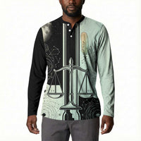 Ma’at Feather Egyptian Button Sweatshirt with Scales Symbolizing Truth and Cosmic Balance