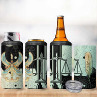 Ma’at Feather Egyptian 4 in 1 Can Cooler Tumbler with Scales Symbolizing Truth and Cosmic Balance