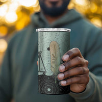 Ma’at Feather Egyptian 4 in 1 Can Cooler Tumbler with Scales Symbolizing Truth and Cosmic Balance