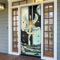 Ma’at Feather Egyptian Door Cover with Scales Symbolizing Truth and Cosmic Balance