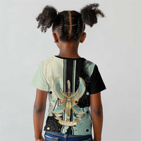 Ma’at Feather Egyptian Kid T shirt with Scales Symbolizing Truth and Cosmic Balance