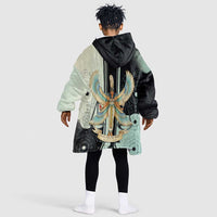 Ma’at Feather Egyptian Kid Wearable Blanket Hoodie with Scales Symbolizing Truth and Cosmic Balance