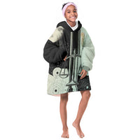 Ma’at Feather Egyptian Kid Wearable Blanket Hoodie with Scales Symbolizing Truth and Cosmic Balance