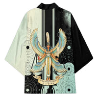 Ma’at Feather Egyptian Kimono with Scales Symbolizing Truth and Cosmic Balance