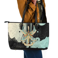 Ma’at Feather Egyptian Leather Tote Bag with Scales Symbolizing Truth and Cosmic Balance