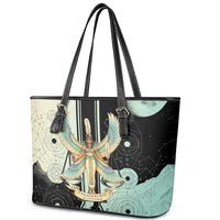 Ma’at Feather Egyptian Leather Tote Bag with Scales Symbolizing Truth and Cosmic Balance