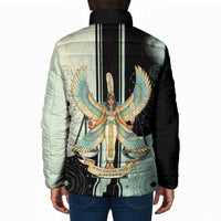 Ma’at Feather Egyptian Padded Jacket with Scales Symbolizing Truth and Cosmic Balance