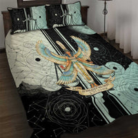 Ma’at Feather Egyptian Quilt Bed Set with Scales Symbolizing Truth and Cosmic Balance