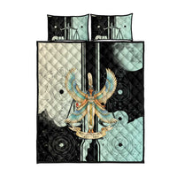 Ma’at Feather Egyptian Quilt Bed Set with Scales Symbolizing Truth and Cosmic Balance