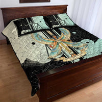Ma’at Feather Egyptian Quilt Bed Set with Scales Symbolizing Truth and Cosmic Balance