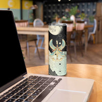 Ma’at Feather Egyptian Skinny Tumbler with Scales Symbolizing Truth and Cosmic Balance