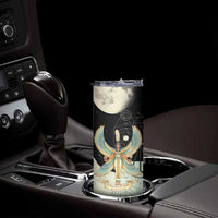 Ma’at Feather Egyptian Skinny Tumbler with Scales Symbolizing Truth and Cosmic Balance