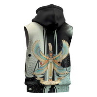Ma’at Feather Egyptian Sleeveless Hoodie with Scales Symbolizing Truth and Cosmic Balance
