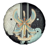 Ma’at Feather Egyptian Spare Tire Cover with Scales Symbolizing Truth and Cosmic Balance