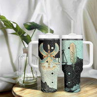 Ma’at Feather Egyptian Tumbler With Handle with Scales Symbolizing Truth and Cosmic Balance