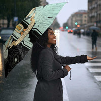 Ma’at Feather Egyptian Umbrella with Scales Symbolizing Truth and Cosmic Balance