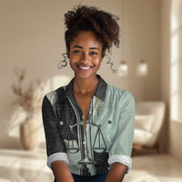 Ma’at Feather Egyptian Women Casual Shirt with Scales Symbolizing Truth and Cosmic Balance