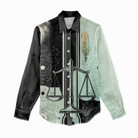 Ma’at Feather Egyptian Women Casual Shirt with Scales Symbolizing Truth and Cosmic Balance