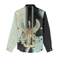 Ma’at Feather Egyptian Women Casual Shirt with Scales Symbolizing Truth and Cosmic Balance