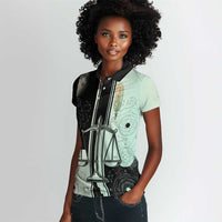 Ma’at Feather Egyptian Women Polo Shirt with Scales Symbolizing Truth and Cosmic Balance