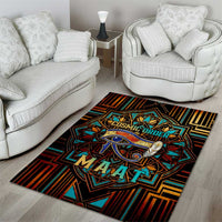 Ma’at Eye of Horus Area Rug Egyptian Feather Celebrating Truth