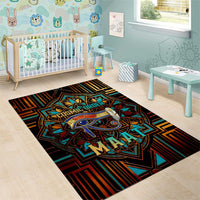 Ma’at Eye of Horus Area Rug Egyptian Feather Celebrating Truth