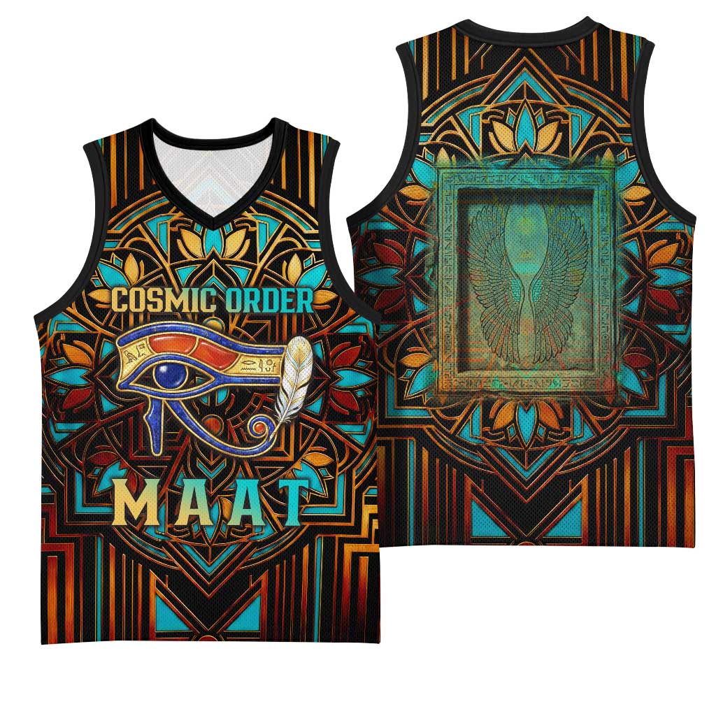 Ma’at Eye of Horus Basketball Jersey Egyptian Feather Celebrating Truth