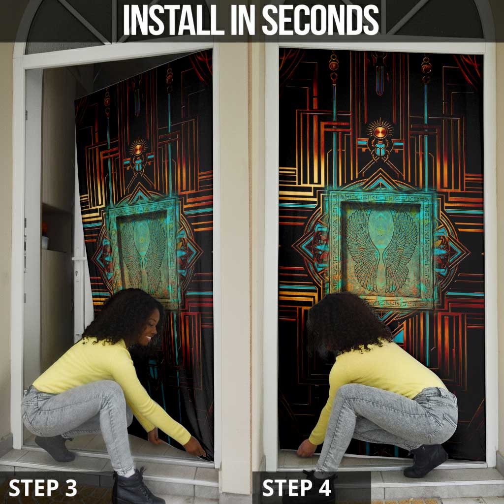 Ma’at Eye of Horus Door Cover Egyptian Feather Celebrating Truth