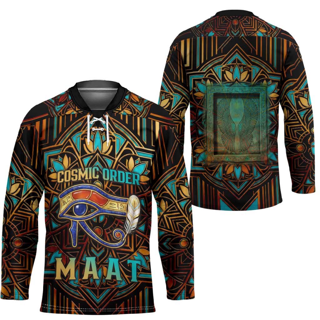 Ma’at Eye of Horus Hockey Jersey Egyptian Feather Celebrating Truth