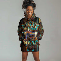 Ma’at Eye of Horus Hoodie Dress Egyptian Feather Celebrating Truth