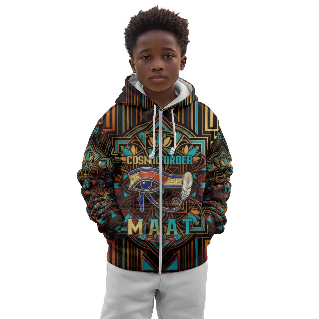 Ma’at Eye of Horus Kid Hoodie Egyptian Feather Celebrating Truth