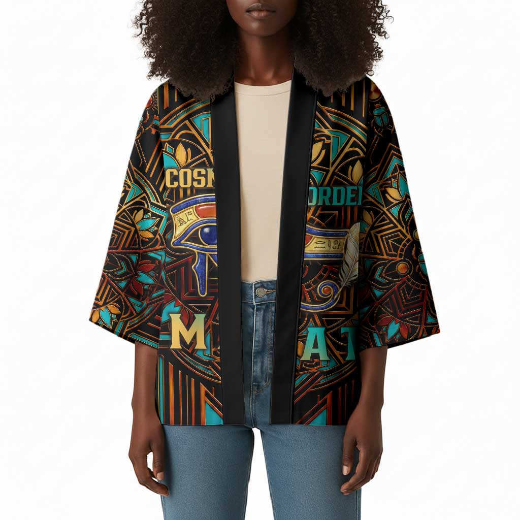 Ma’at Eye of Horus Kimono Egyptian Feather Celebrating Truth